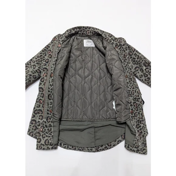 ZARA GIRLS Animal Print Jacket With Removable Inner Vest Size 5
